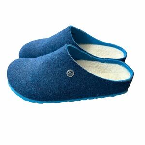 Birkenstock Blue Zermatt Shearling Wool Felt Women Slipper Size 37
